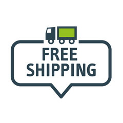 speech bubble free shipping vector illustration