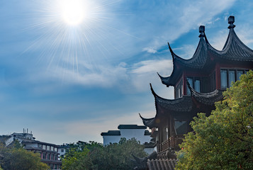 Fototapeta na wymiar The ancient architectural scenery of Nanjing Confucius Temple