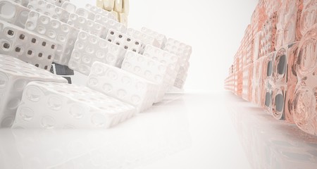 Abstract  concrete and coquina parametric smooth interior. 3D illustration and rendering.