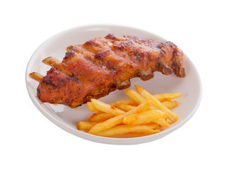 Pork bone with BBQ sauce