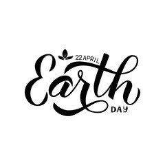 Earth Day calligraphy hand lettering isolated on white.  Typography poster template. Easy to edit vector element of design for banner, logo, flyer, t-shot, mug, greeting card, brochure. 