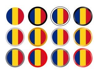 Romania state flag in globes