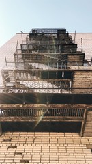 Balconies with stairs in the house view 