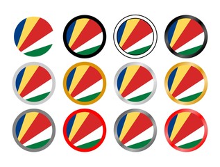 Seychelles state flag in globes