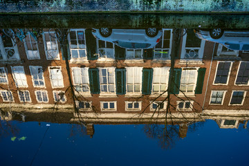 Traditional Dutch facades, Delft, Netherlands