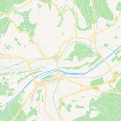 Tubingen, Germany printable map