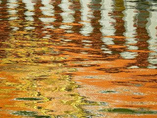 Fototapeta na wymiar Abstract water wave reflection in river