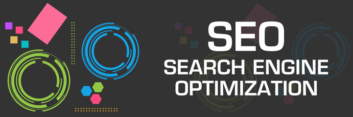 SEO - Search Engine Optimization Dark Colorful Technology Square Horizontal 