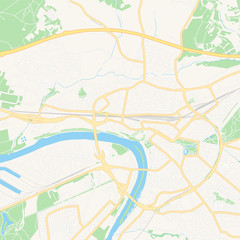Fototapeta na wymiar Aschaffenburg, Germany printable map