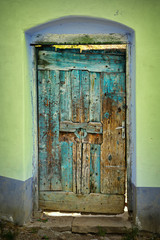 old weathered wooden door