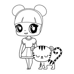 cute little doll with tiger animal
