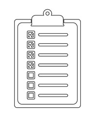 Checklist document Icon. Line style vector EPS.