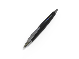 Black ball pen on isolated white background, 3d illustration
