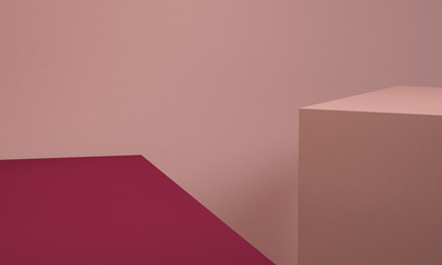 Minimalist abstract background, primitive geometrical figures, pastel colors, 3D render.