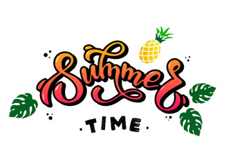 hand lettering quote 'Summer time'