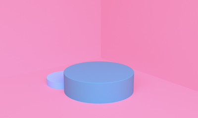 Minimalist abstract background, primitive geometrical figures, pastel colors, 3D render.