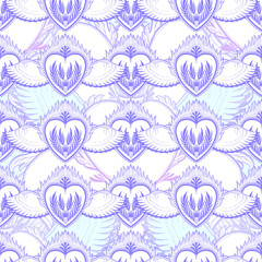 Pattern graphic illustration Beautiful holy heart with mystic and occult symbols. Esoteric boho style.