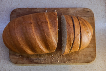 bread slices on a cutting board