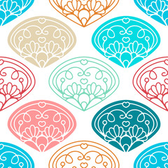 Vector seamless pattern. Damask texture, modern fashion, and floral ornament. Minimalistic style background. Abstract design for fabric, textile, wallpaper, paper