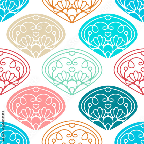 Vector Seamless Pattern Damask Texture Modern Fashion And