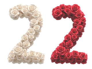 Red and White roses font.