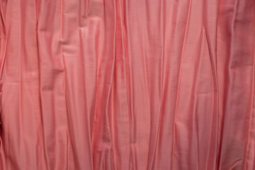 Pink salmon silk drapery