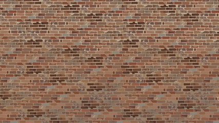 Fototapety  painted a large brick wall of old brick brown shades