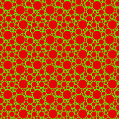 red circul on the green