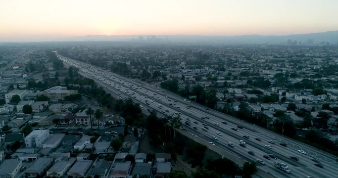 SANTA MONICA FREEWAY: Busy hightway in Los Angeles. city, view, sky, Airflow Creations