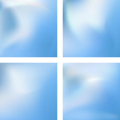Fototapeta premium Set with blue abstract blurred backgrounds. Vector illustration. Modern geometrical backdrop. Abstract template.