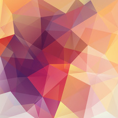 Fototapeta premium Background made of yellow, orange, purple, red triangles. Square composition with geometric shapes. Eps 10