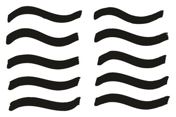 Fototapeta premium Tagging Marker Medium Wavy Lines High Detail Abstract Vector Background Set 33