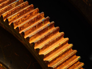 detail of old gear with rust texture