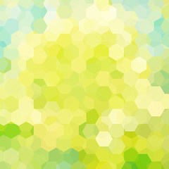 Geometric pattern, vector background with hexagons in yellow, green  tones. Illustration pattern