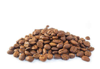 coffee beans isolated on white background.