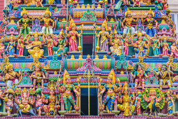 Fototapeta premium Singapore at Sri Veeramakaliamman Temple. The Hindu Temple dates from 1881.
