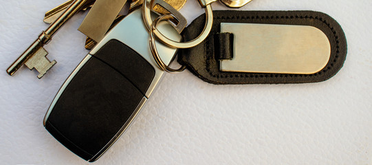 Leather car keys and fob