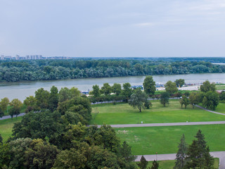 Danube river view from Kalemegdan Park Belgrade