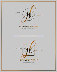 Initial Y K YK handwriting logo vector. Letter handwritten logo template.