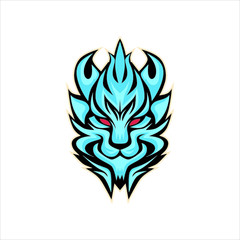 tiger head e-sports logo for gaming mascot
