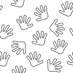 Obraz premium People's Hands. Seamless pattern. Vector illustration.