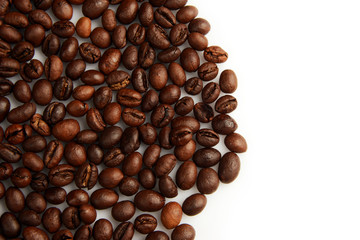 Roasted Coffee beans on white background