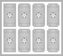 The Devil Tarot of the symbols silver and white