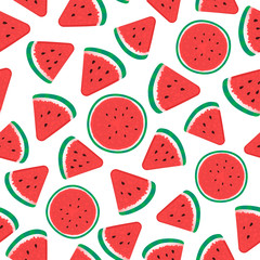 Watermelon Seamless pattern surface design. Vector illustration isolated on white