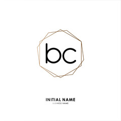 B C BC Initial logo letter with minimalist concept. Vector with scandinavian style logo.