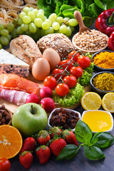 Assorted organic food products on the table