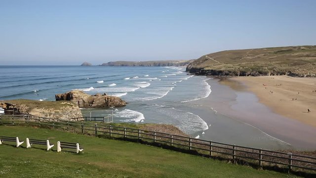 Perranporth Cornwall beautiful Cornish beach known for surfing