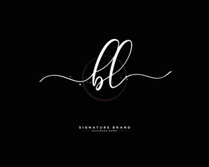 B L BL initial logo handwriting  template vector