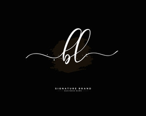 B L BL initial logo handwriting  template vector