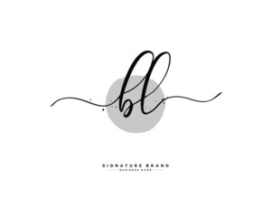 B L BL initial logo handwriting  template vector